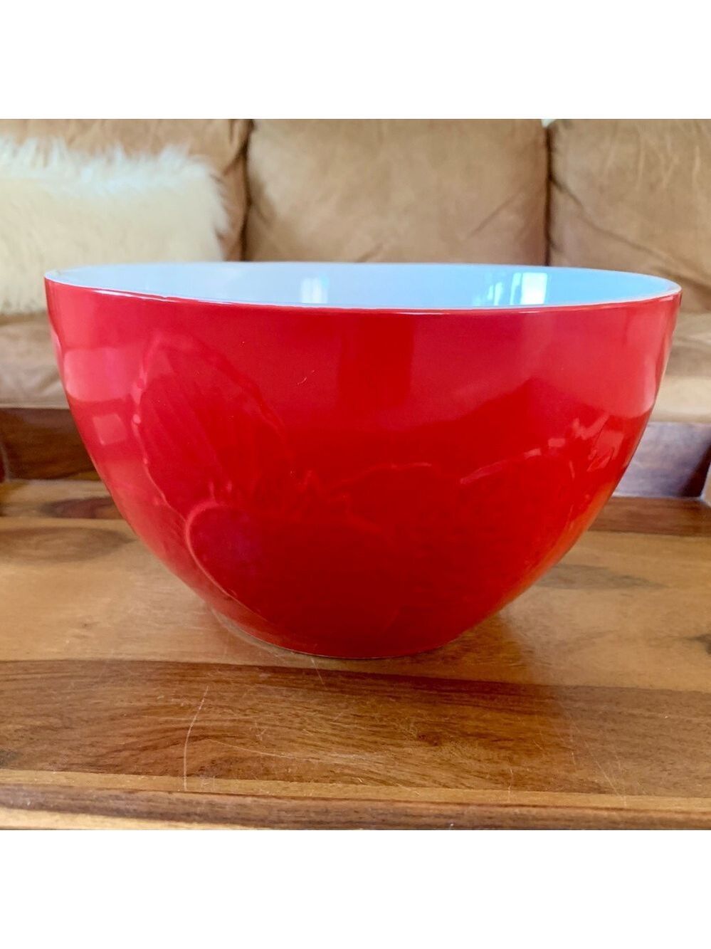 Red Ceramic Strawberry Large Mixing Bowl